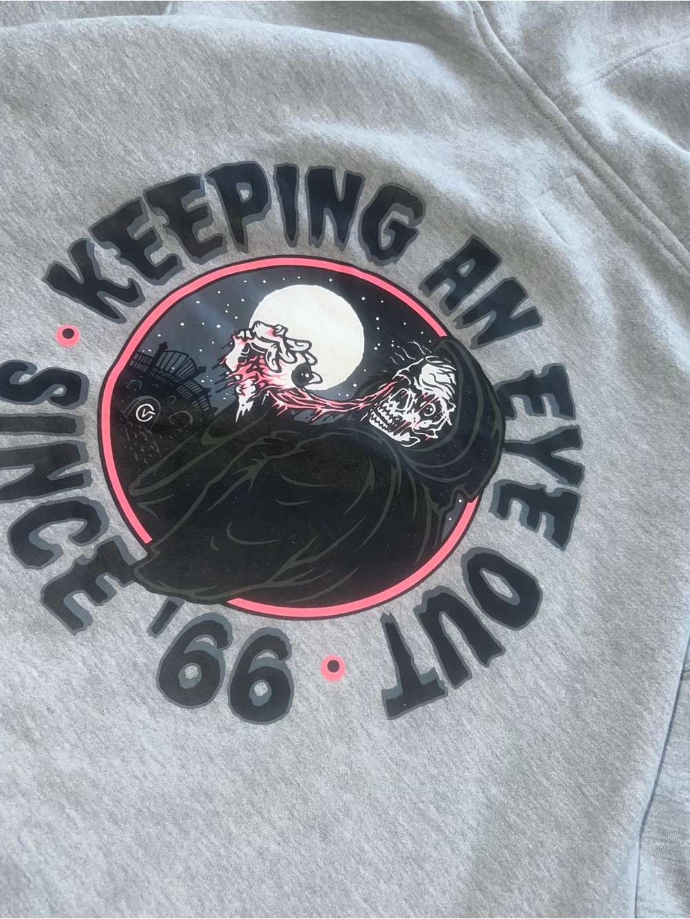 Vintage Y2K Vans Grim Reaper Keeping An Eye Out Graphic Print Hoodie Men’s Large